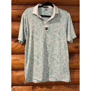 Bad Birdie Polo Shirt Mens Size Small Cactus Print Golf Short‎ Sleeve